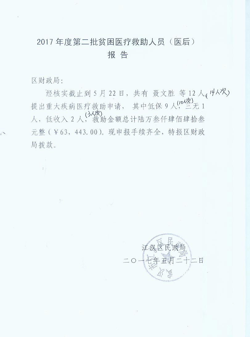 2017年上半年社会救助补助资金发放情况
